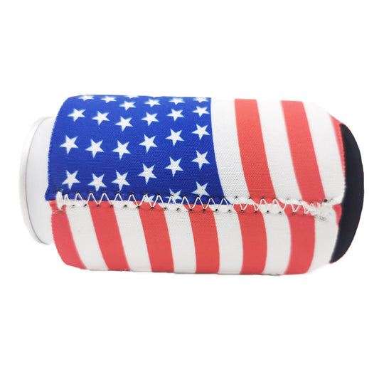 6 Pack Old Glory American Flag Beer Can Sleeves - Insulated Neoprene Covers for Cans & Bottles