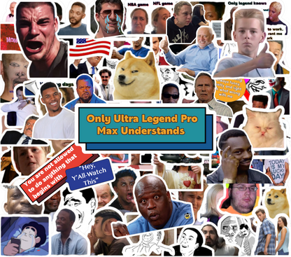 204 pcs Funny Meme Vinyl Stickers Pack, Classics Emotional Waterproof Stickers for Laptop, Bumper, Phone, Skateboard