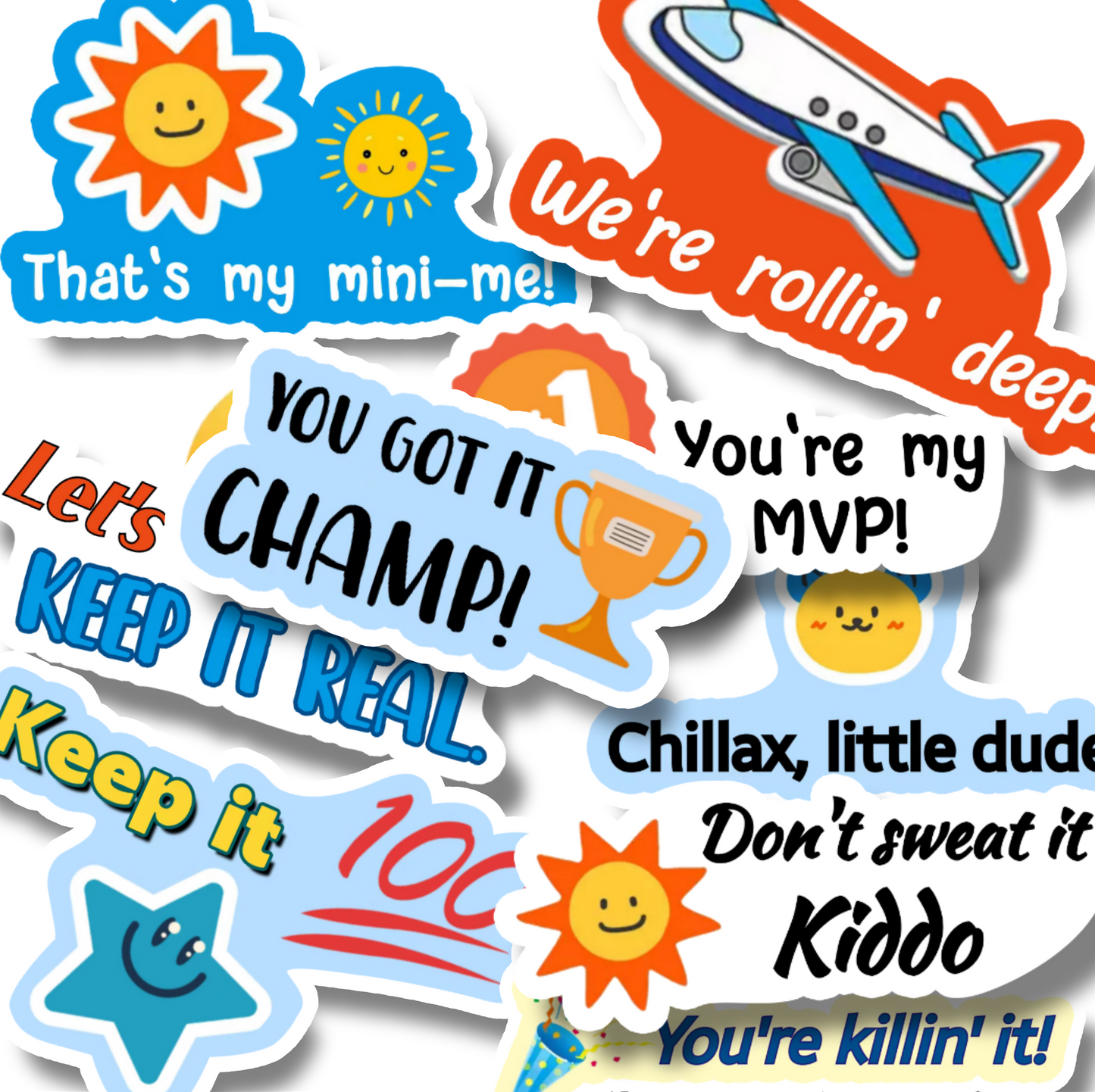 74 Pcs American Slang Stickers for Motivational, 8 pcs × 9 Set Reward Vinyl Waterproof Stickers for Student, Classroom, School, Families