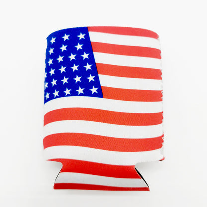 6 Pack Old Glory American Flag Beer Can Sleeves - Insulated Neoprene Covers for Cans & Bottles