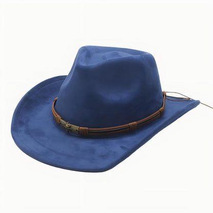 Men's Suede Cowboy Hat With Upturned Brim