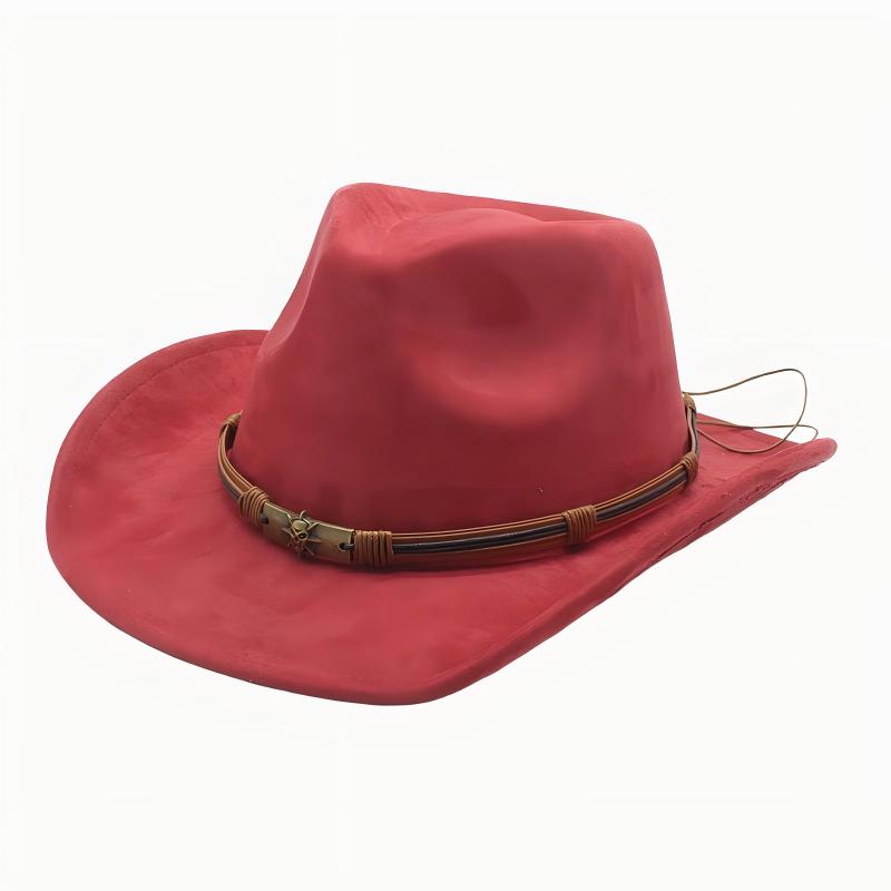 Men's Suede Cowboy Hat With Upturned Brim