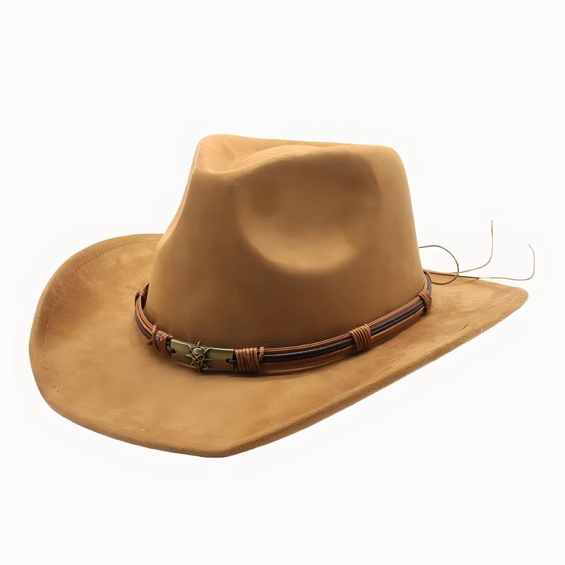 Men's Suede Cowboy Hat With Upturned Brim