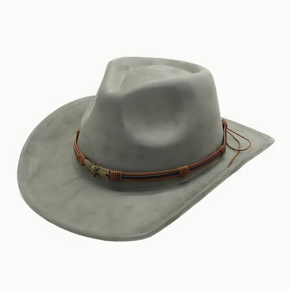 Men's Suede Cowboy Hat With Upturned Brim