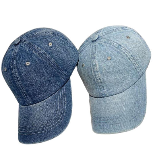 Retro Solid Color Denim Baseball Cap, Versatile Washed Minimalist Style, A Must-Have for Tough Guys
