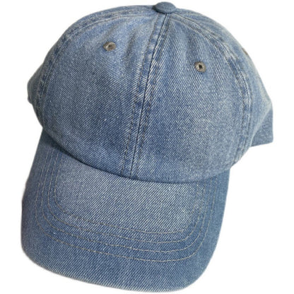 Retro Solid Color Denim Baseball Cap, Versatile Washed Minimalist Style, A Must-Have for Tough Guys