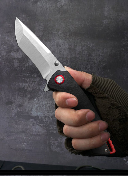 D2 Steel High-Hardness Folding Knife, Outdoor Multi-Purpose Camping and Survival Tool