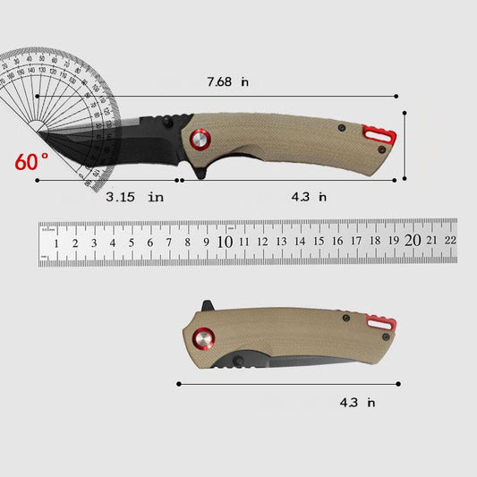 D2 Steel High-Hardness Folding Knife, Outdoor Multi-Purpose Camping and Survival Tool
