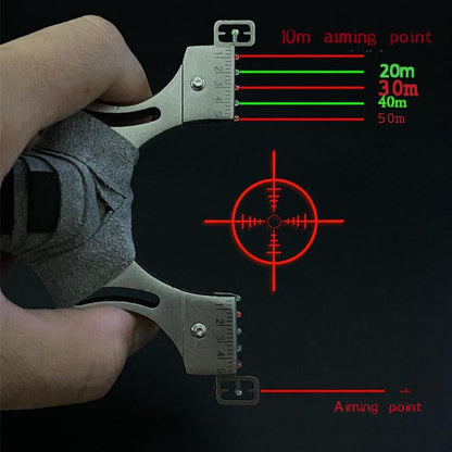 Professional Stainless Steel Slingshot Kit - Precision Target Catapult with Fiber Optic Sights & Leveler, Includes Safety Goggles + 600pcs Clay Ammo