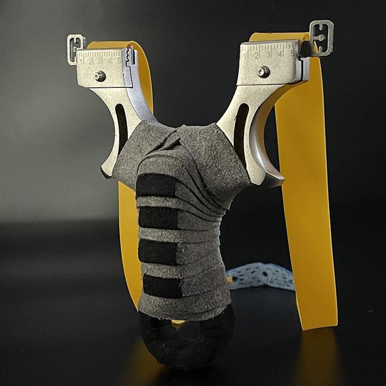 Professional Stainless Steel Slingshot Kit - Precision Target Catapult with Fiber Optic Sights & Leveler, Includes Safety Goggles + 600pcs Clay Ammo