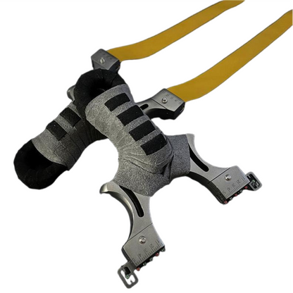 Professional Stainless Steel Slingshot Kit - Precision Target Catapult with Fiber Optic Sights & Leveler, Includes Safety Goggles + 600pcs Clay Ammo