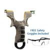Professional Stainless Steel Slingshot Kit - Precision Target Catapult with Fiber Optic Sights & Leveler, Includes Safety Goggles + 600pcs Clay Ammo