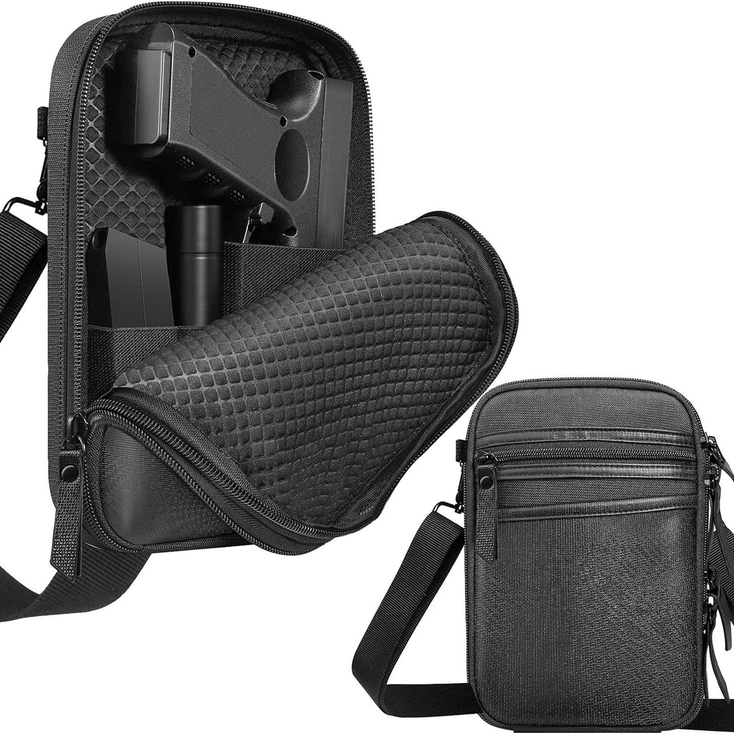 "The Stealth" Dual-Purpose Tactical Kit: Concealed Quick-Draw Pistol Pouch, Multi-Functional EDC Carrying Bag for Waist/Chest Mounting