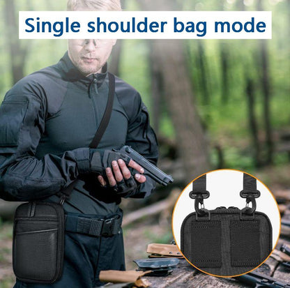 "The Stealth" Dual-Purpose Tactical Kit: Concealed Quick-Draw Pistol Pouch, Multi-Functional EDC Carrying Bag for Waist/Chest Mounting