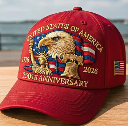Printed 3D Heat Transfer Logo US 250th Anniversary Cap