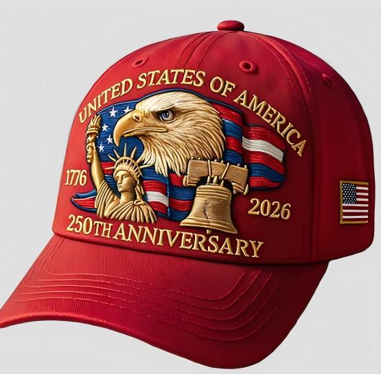 Printed 3D Heat Transfer Logo US 250th Anniversary Cap