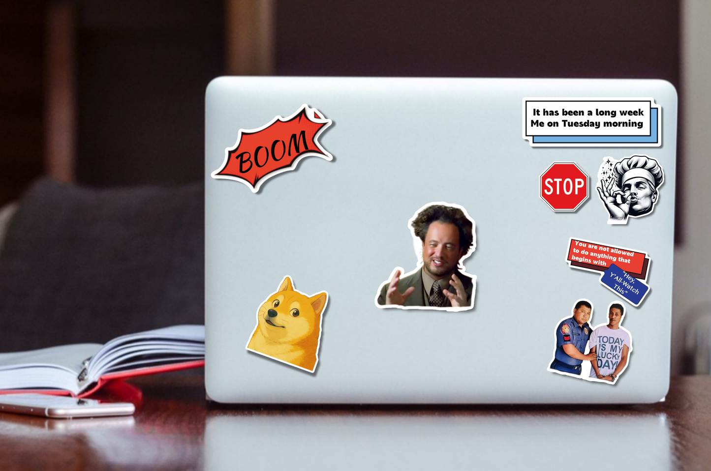 204 pcs Funny Meme Vinyl Stickers Pack, Classics Emotional Waterproof Stickers for Laptop, Bumper, Phone, Skateboard