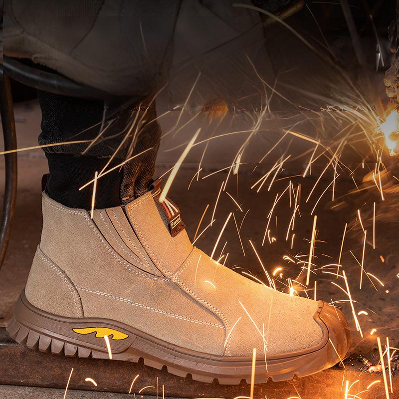 "Iron Sentry" Steel Toe Safety Shoes - Suede Anti-Puncture Work Boots
