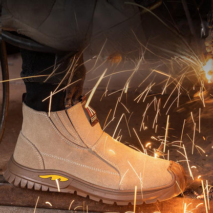 "Iron Sentry" Steel Toe Safety Shoes - Suede Anti-Puncture Work Boots
