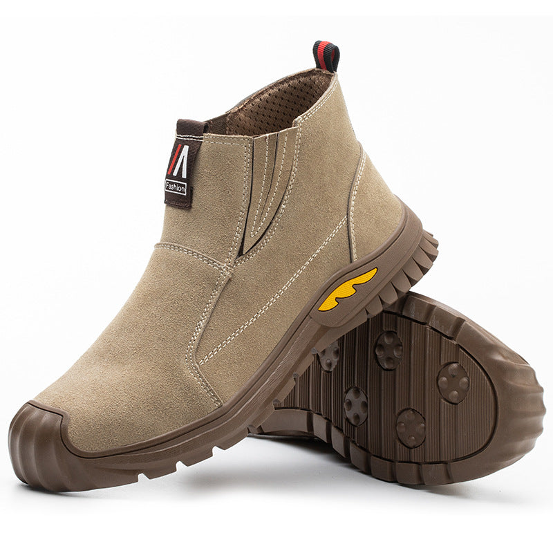 "Iron Sentry" Steel Toe Safety Shoes - Suede Anti-Puncture Work Boots